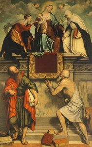 Thronende Madonna mit Kind, St. Katharina, St. Paulus und St. Hieronymus