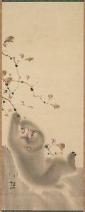 Affe, der sich an einem Ast festhält, 1780 von Mori Sosen