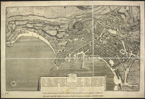 Karte von Neapel, Pianta della citta di Napoli ... M.L. Jolivet ... belin. [sic] et sclp. 1755