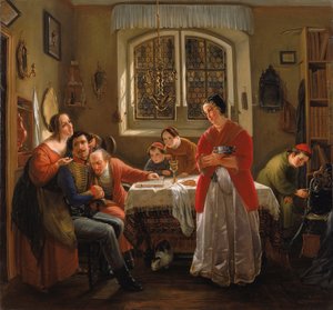 Die Rückkehr des Freiwilligen aus den Befreiungskriegen zu seiner noch lebenden Familie