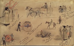 Wiener Typen 1883 (Skizzen von der Ringstraße) von Moritz Ledeli