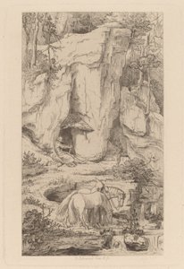 Ein Mönch führt Pferde zum Wasser von Moritz Ludwig von Schwind