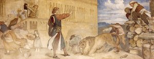 Er behandelte die Löwen, als ob er scherzte, ca. 1854-55 von Moritz Ludwig von Schwind