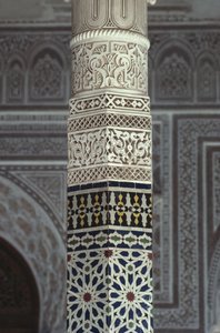 Kasbah von Thamiel Glaoui, Zellij-Fliesenarbeit, Detail (Keramik) von Moroccan School