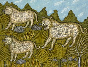 Leopardenfamilie von Morris Hirshfield