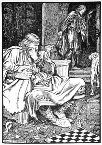 König Knut und Graf Ulf streiten über Schach, Roskilde, Dänemark, 1026, 1913 von Morris Meredith Williams