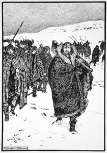 Murtough auf seiner Reise mit dem König von Munster in Fesseln von Morris Meredith Williams