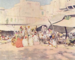 Auf dem Marktplatz, Jeypore, 1905 von Mortimer Ludington Menpes