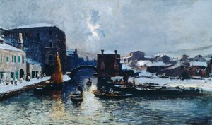 Chioggia im Schnee von Mose Bianchi
