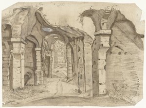 Pfad durch das Kolosseum, Rom von Moses ter Borch (manner of)