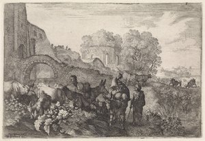 Landschaft mit Reisenden