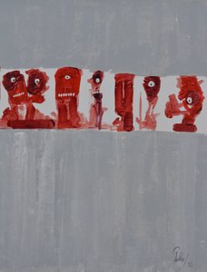 Skurrile rote Charaktere
