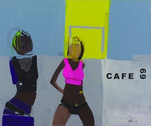 Lebhafte Café-Szene