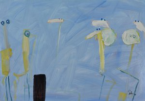 Verspielte gelbe Figuren