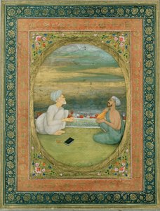 Ein Mullah und ein Musiker, um 1640-1650 von Mughal School