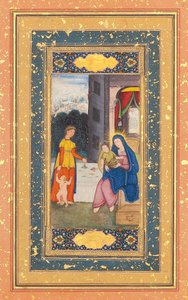 Madonna und Kind besucht von Elisabeth und Johannes dem Täufer, Mogul Indien, ca. 1610 von Mughal School