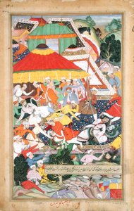 Die Verwundung von Kilan Khan durch einen Rajiput während seines Marsches nach Gujarat im Jahr 1573, aus dem 