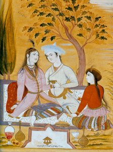 Liebespaar und ein Diener, 1696 von Mu