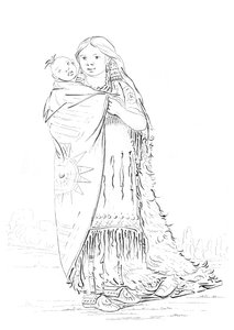 Indianische Frau und Baby