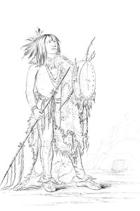 Porträt von White Buffalo, einem amerikanischen Ureinwohner, 1841