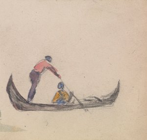 Eine Gruppe von drei Studien von Gondeln von Myles Birket Foster