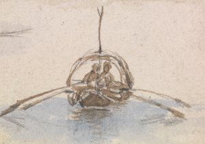 Eine von einer Gruppe von drei Studien von Gondeln von Myles Birket Foster