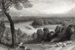 Die Themse von Richmond Hill, graviert von J. Saddler, gedruckt von Cassell, Petter und Galvin von Myles Birket Foster