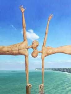 Surreales Küssendes Paar