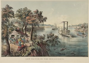 Niedrigwasser im Mississippi, 1868 von Nathaniel Currier