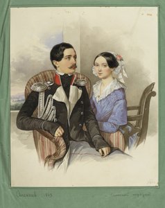 Porträt von Graf Jakov Karlovich Sievers 1818-1865 und Gräfin Vera Mikhaylovna 1818-1865, 1843