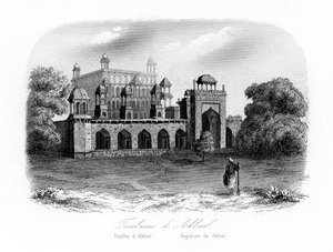 Grab von Akbar dem Großen, Sikandra, Indien, ca. 1840 von N. Remond