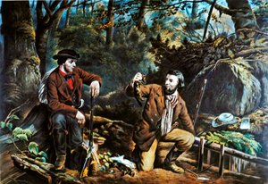 Pionierleben in Amerika: Nerzfalle von Currier and Ives