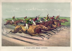 Ein Kopf-an-Kopf-Rennen von Currier & Ives von Currier and Ives