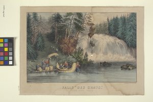 Wasserfälle "Des Chats" von N. and Ives J.M. (1824 95) Currier
