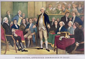 George Washington (1732-99) ernannt zum Oberbefehlshaber, veröffentlicht 1876