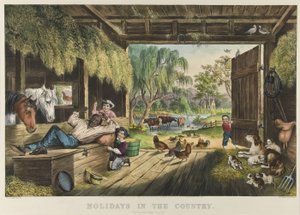 Ferien auf dem Land, lästige Fliegen von Currier and Ives