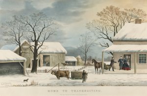 Heim zu Thanksgiving von Currier and Ives