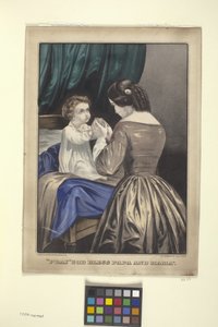 "Betet" Gott segne Papa und Mama von N. and Ives J.M. (1824 95) Currier