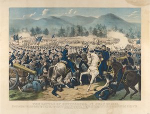 Die Schlacht von Gettysburg, Pa., 3. Juli von Currier and Ives