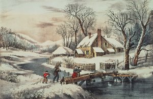 The Ingleside Winter, veröffentlicht von Currier & Ives von N. Currier and Ives J.M.