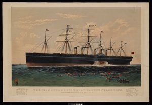 Das eiserne Dampfschiff Great Eastern... Konstruiert unter der Leitung von I K Brunel...