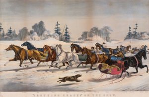 "Trotting Cracks" im Schnee von Currier and Ives