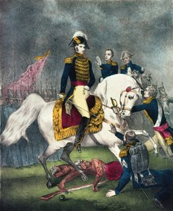 General William H. Harrison (1773-1841) in der Schlacht von Tippecanoe, 1840