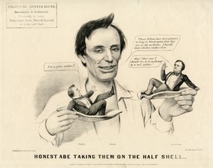 Ehrlicher Abe nimmt sie auf die Halbschale, 1860 von N. and Ives, J.M. Currier