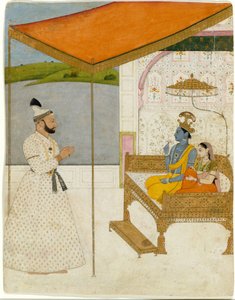 Raja Balwant Singhs Vision von Krishna und Radha, ca. 1745-50 von Nainsukh