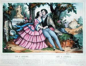 Die vier Lieben, eheliche Liebe von Napoleon (after) Thomas