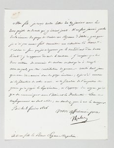 Signierter Brief von Napoleon an seinen Stiefsohn, Prinz Eugène de Beauharnais