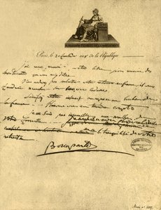 Brief vom Ersten Konsul Napoleon Bonaparte an den Grafen der Provence, 6. September 1800, 1921 von Napoleon Bonaparte I