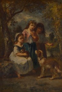 Drei kleine Mädchen, um 1870 von Narcisse Virgile Diaz de la Peña