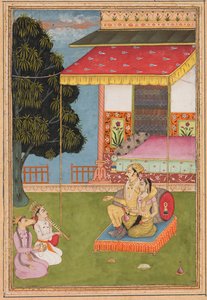 Eine Seite aus einer Ragamala-Serie: Sri Raga, 1695 von Nasiruddin